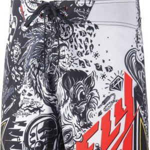 FLY RACING FLY ROCKSTAR BOARDSHORTS WHITE/BLAC